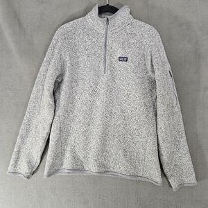 Patagonia Womens Fleece Sweatshirt Size Large L Half Zip Gray Better Sweater
